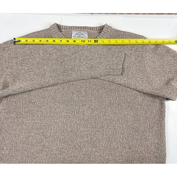 St Johns Bay Sweater Crew Neck Long Sleeve Beige Marled Cotton Pullover Size XL - Picture 5 of 14